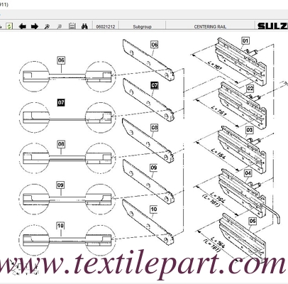 911316907 911.316.907 PICKING GUIDE RAIL SULZER PROJECTILE LOOM PARTS